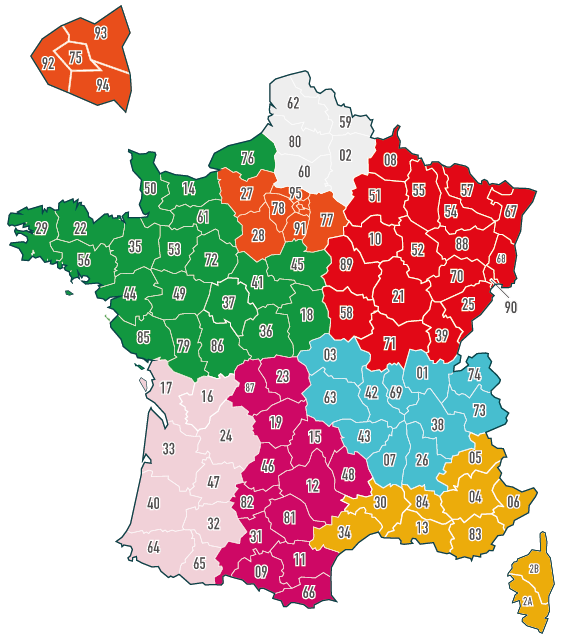 Carte des commerciaux de Sempatap France