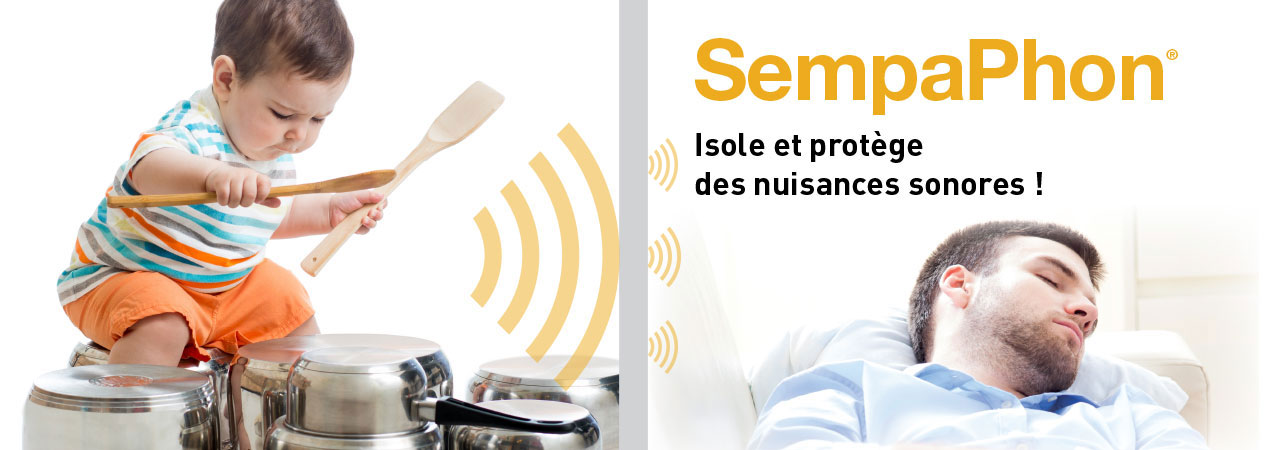 SempaPhon, produit d’isolation phonique et thermique pour mur intérieur, isole et protège des nuisances sonores.